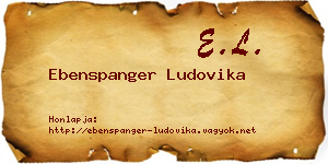 Ebenspanger Ludovika névjegykártya